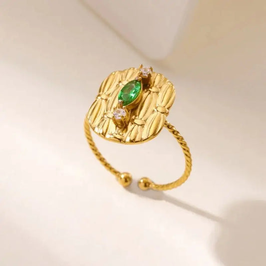 Gold Zircon Couple Ring