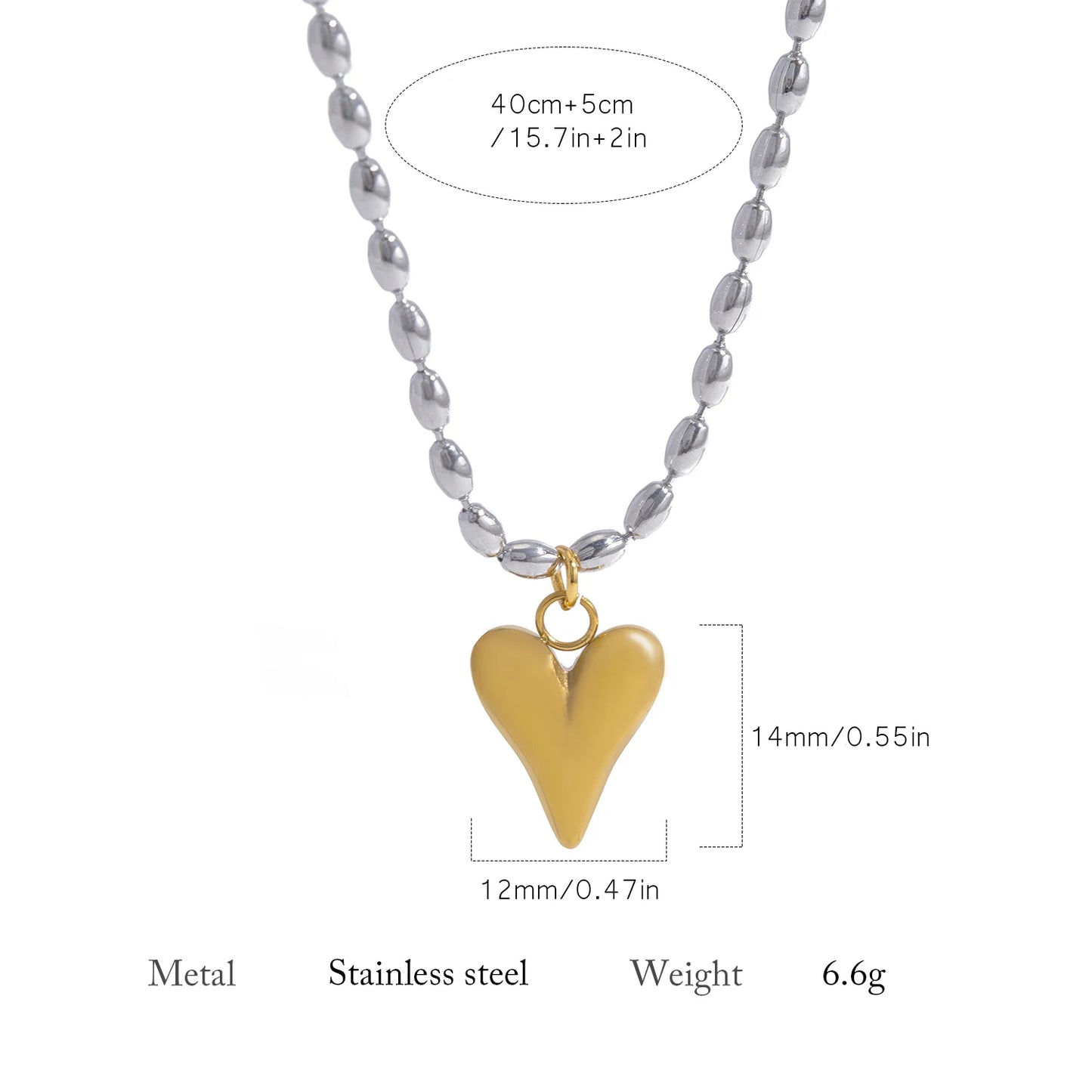 Gold Heart Pendant Necklace