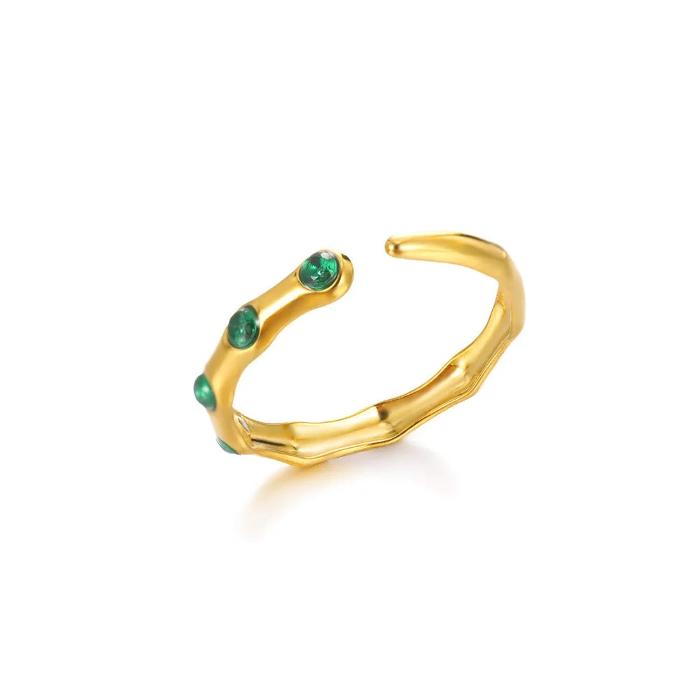 Gold Zircon Couple Ring