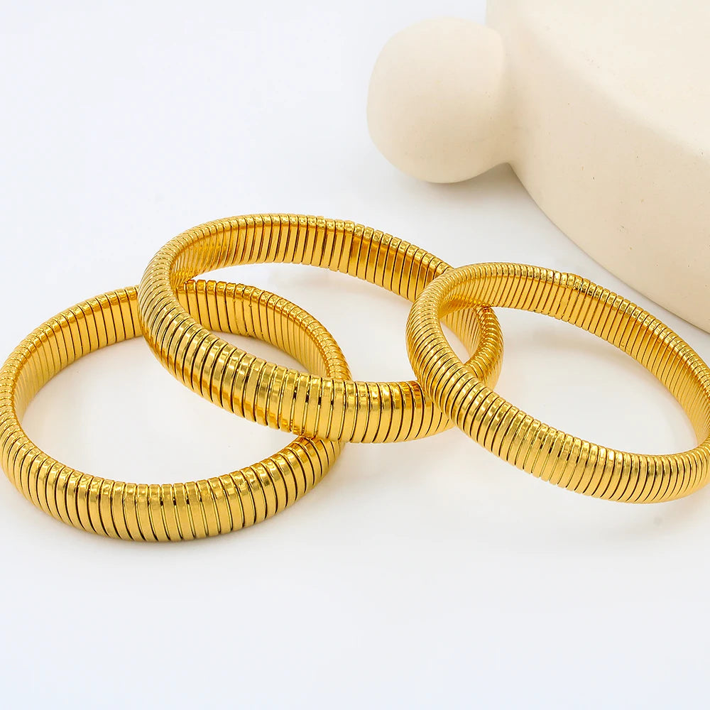 Chunky Gold Spiral Bangle