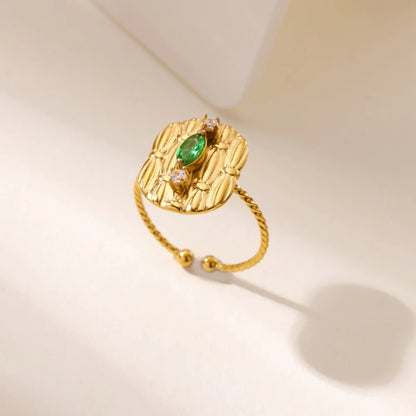 Gold Zircon Couple Ring