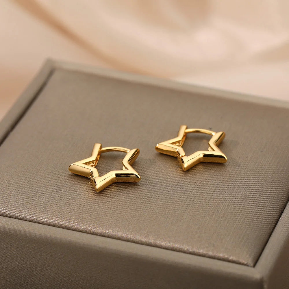 Luxury Star Hoop Earrings