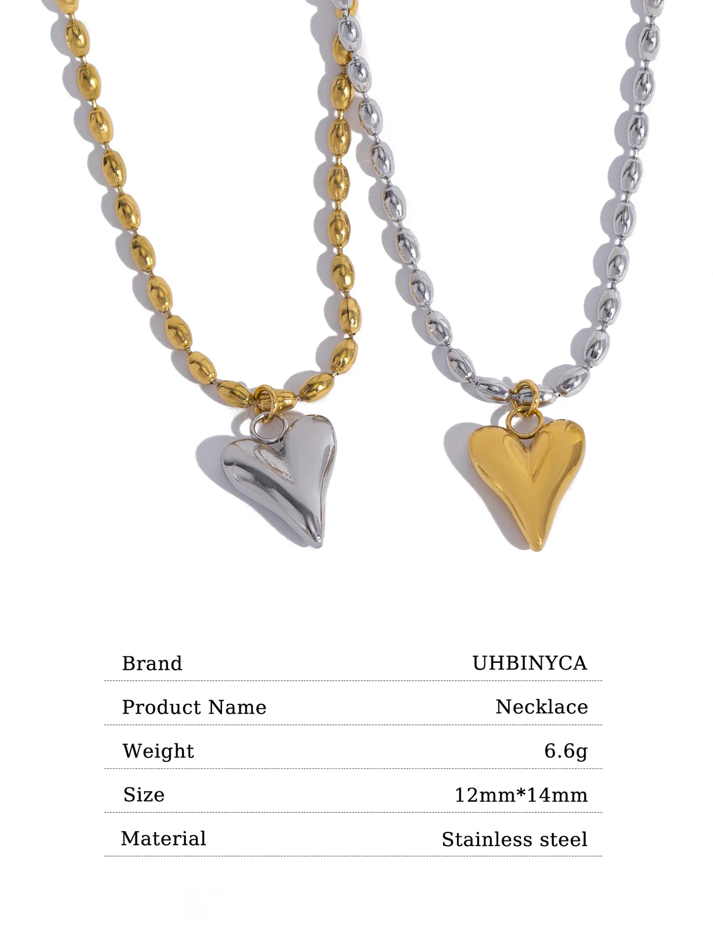 Gold Heart Pendant Necklace