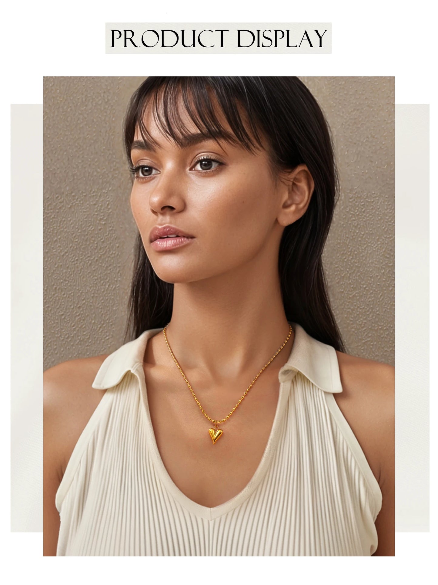 Gold Heart Pendant Necklace