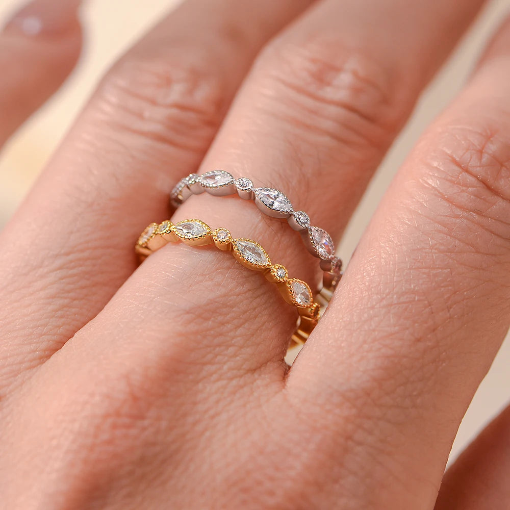 Geometric Zircon Couple Ring