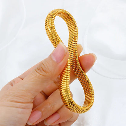 Chunky Gold Spiral Bangle