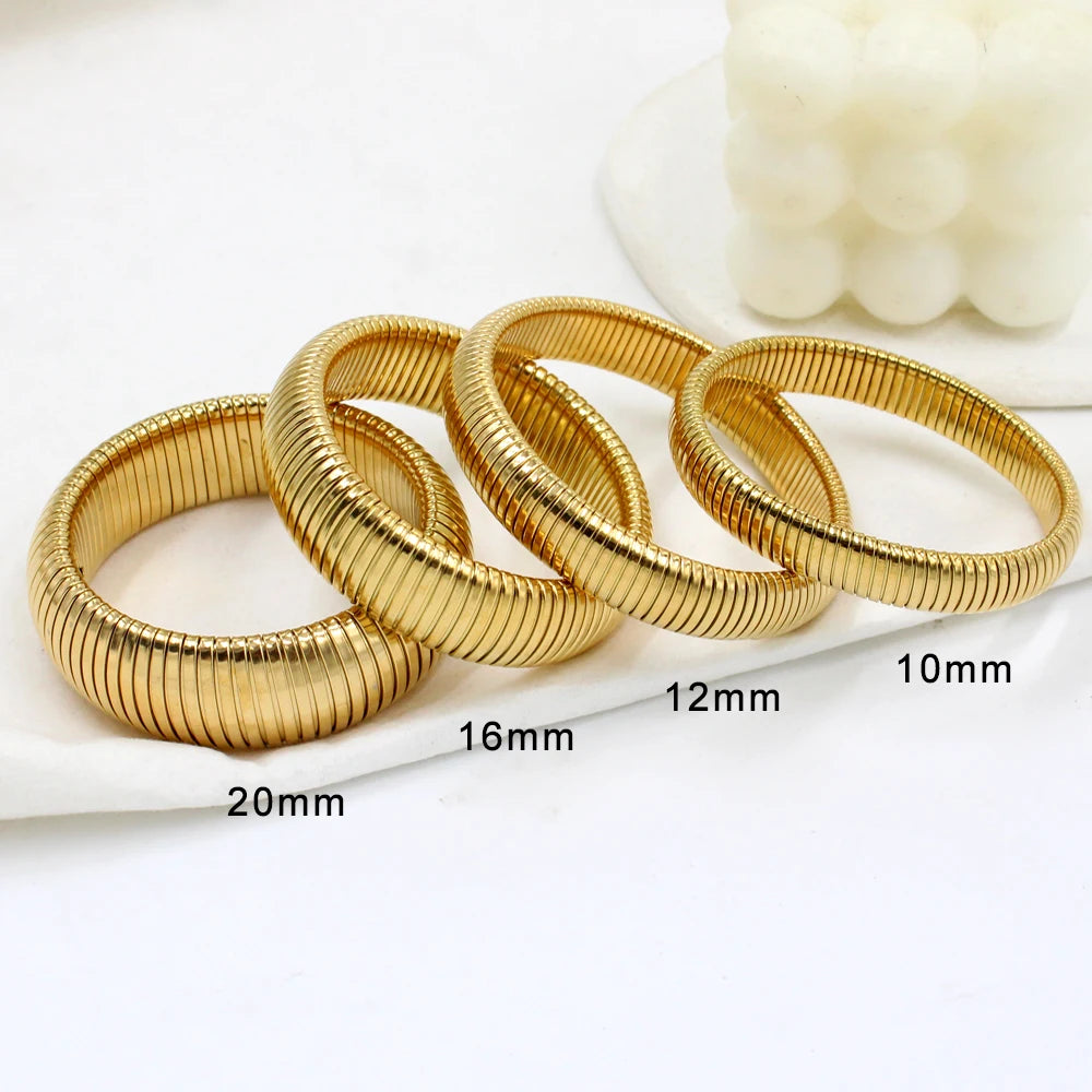 Chunky Gold Spiral Bangle
