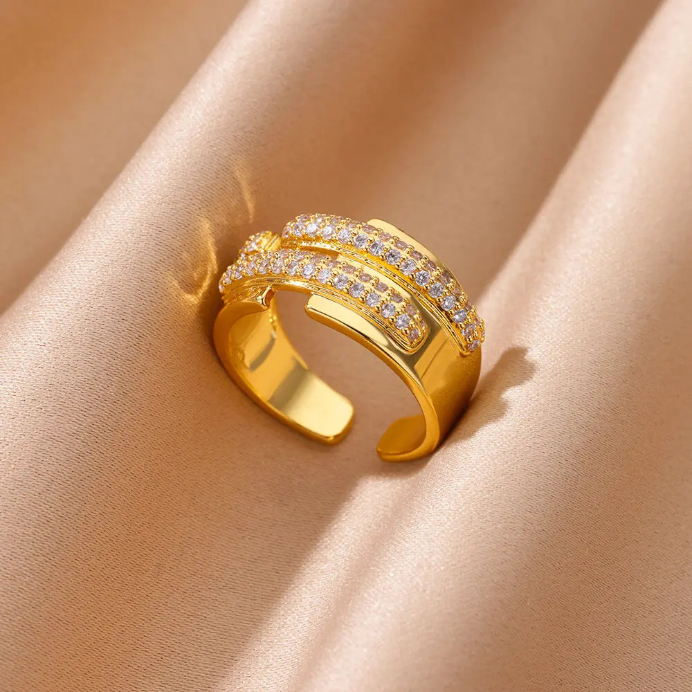 Luxury Zircon Open Ring