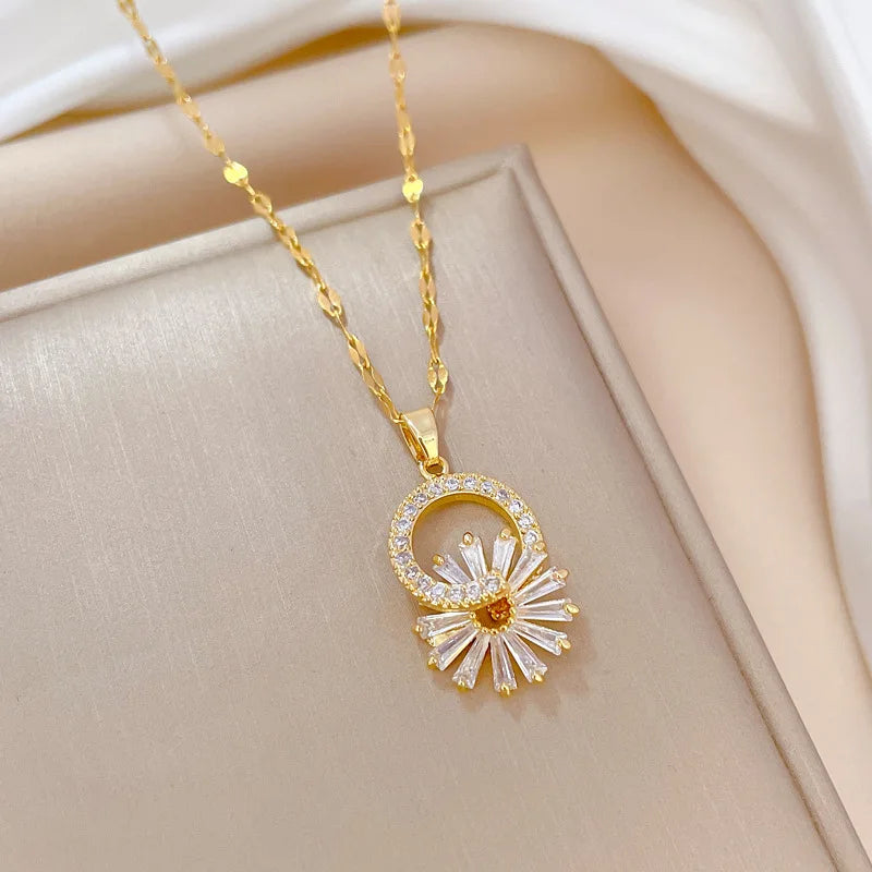 Rhinestone Flower Jewelry Set