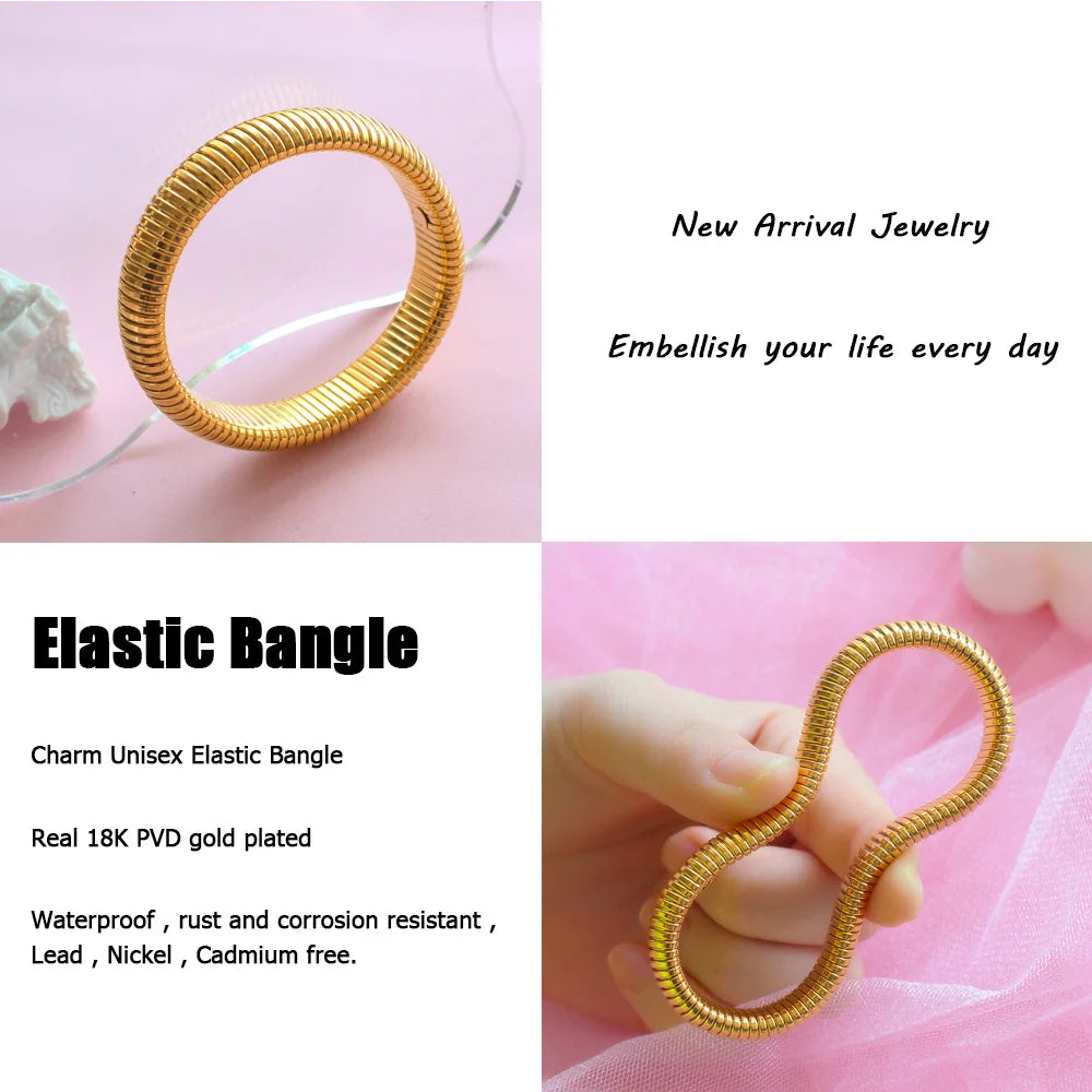 Chunky Gold Spiral Bangle