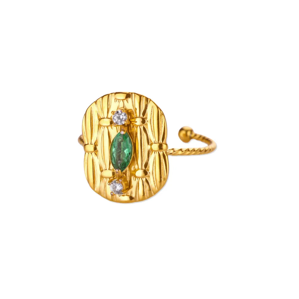 Gold Zircon Couple Ring