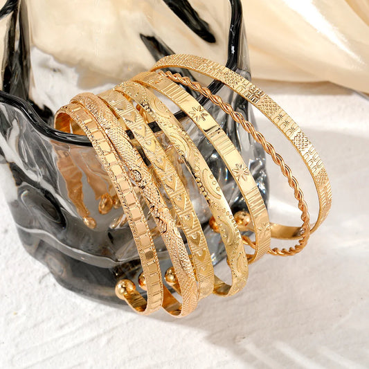 Punk Gold Bangle Set