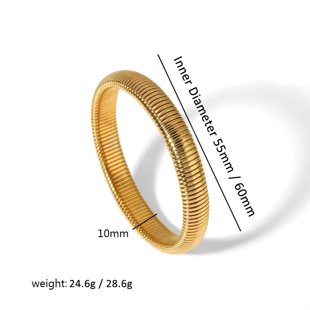 Chunky Gold Spiral Bangle