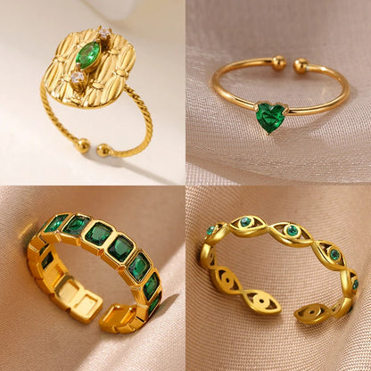 Gold Zircon Couple Ring