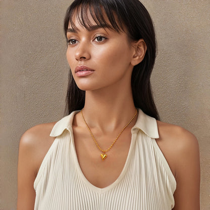 Gold Heart Pendant Necklace