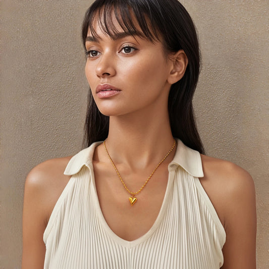 Gold Heart Pendant Necklace