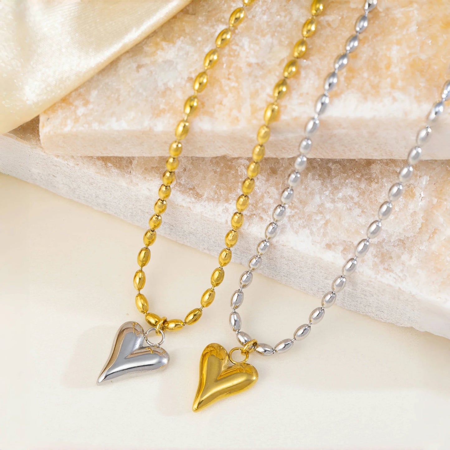 Gold Heart Pendant Necklace