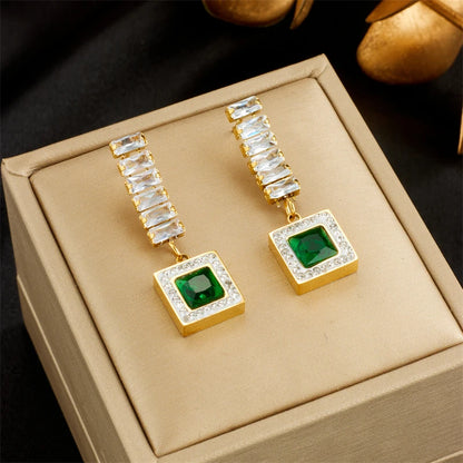 Geometric Crystal Earrings