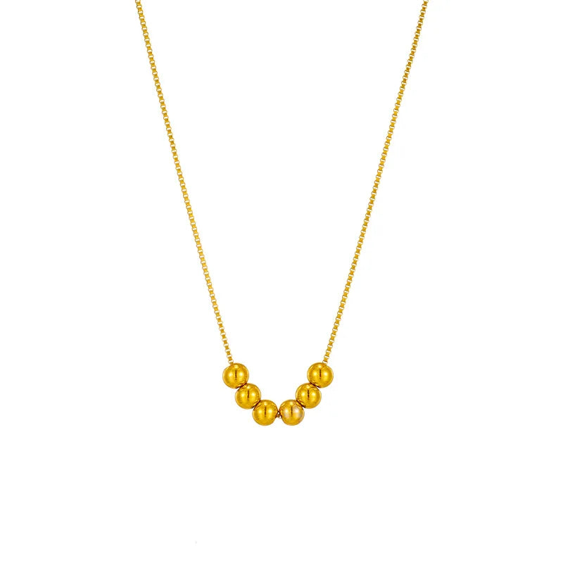 Gold Bead Pendant Necklace