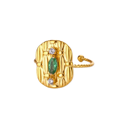 Gold Zircon Couple Ring