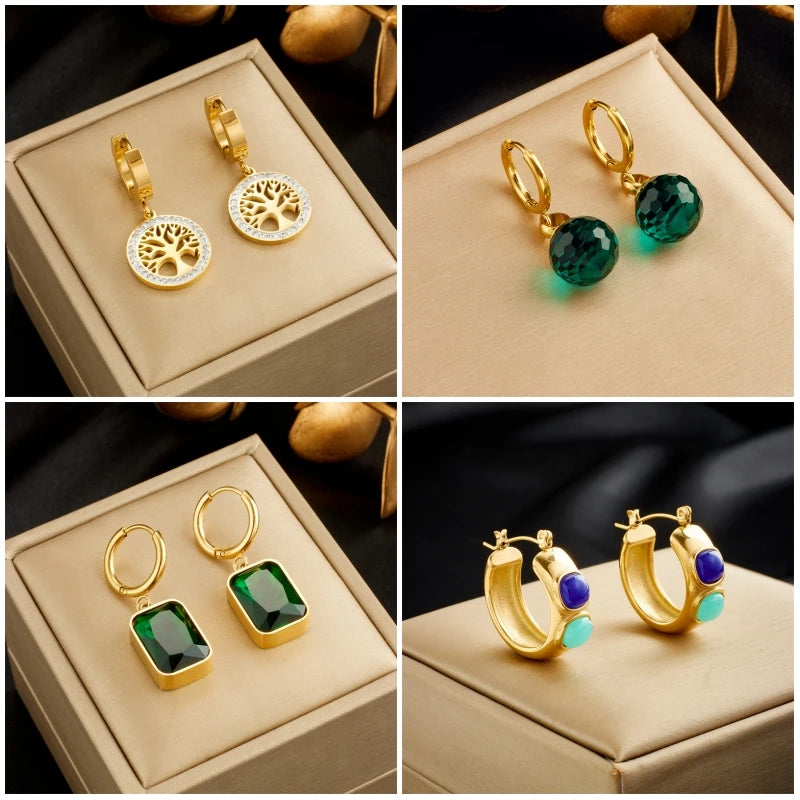 Geometric Crystal Earrings