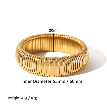 Chunky Gold Spiral Bangle