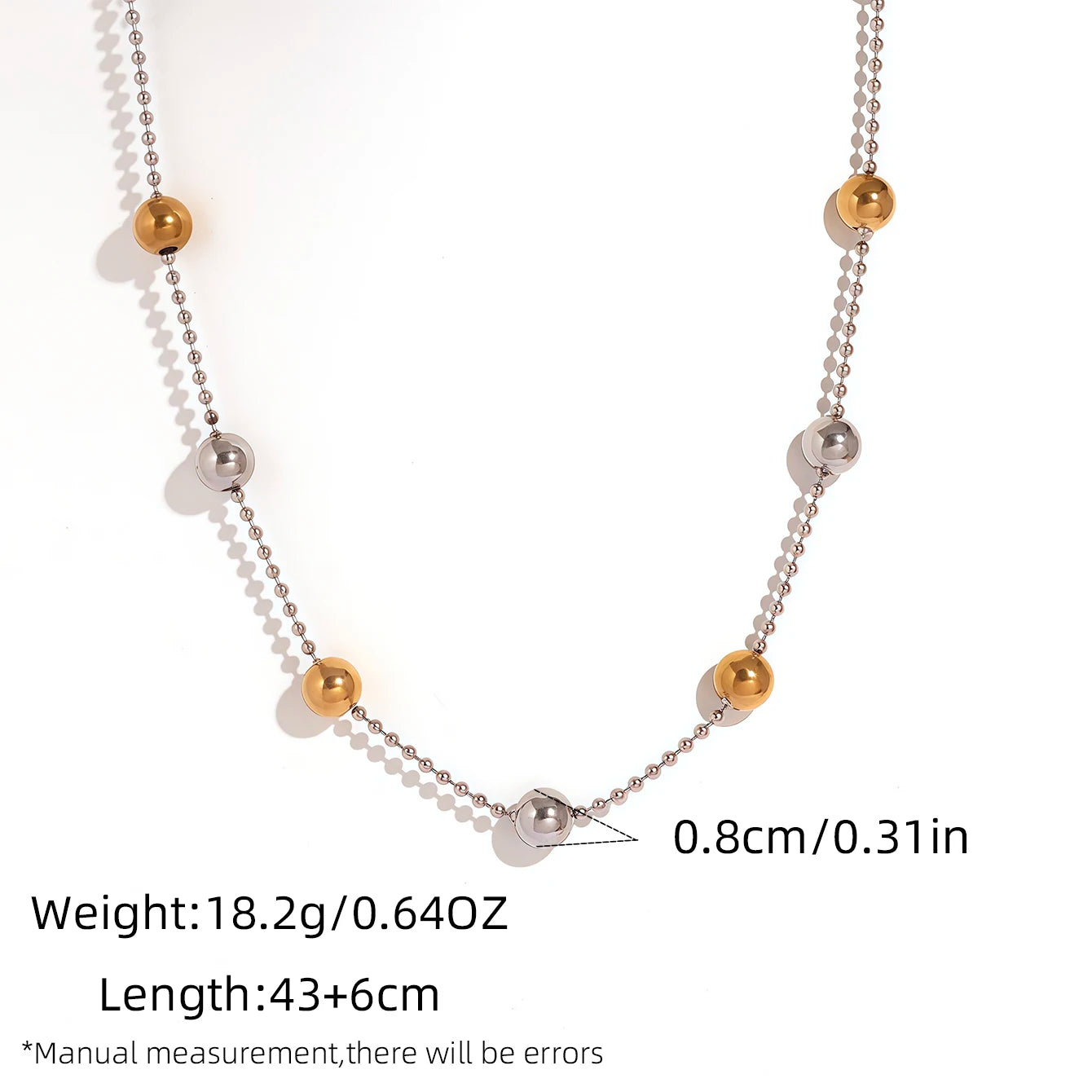 Gold Bead Clavicle Necklace