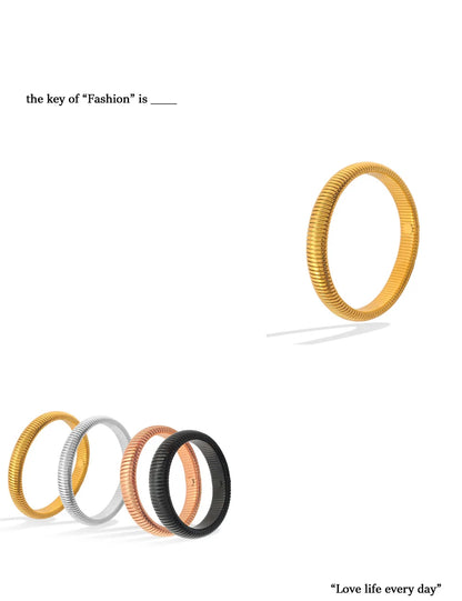 Chunky Gold Spiral Bangle