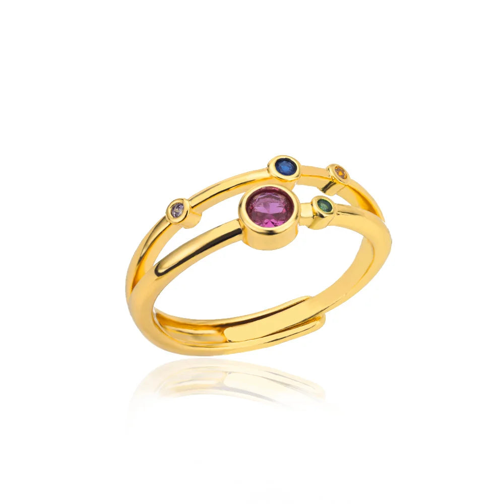 Gold Zircon Couple Ring