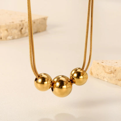 Gold Bead Pendant Necklace
