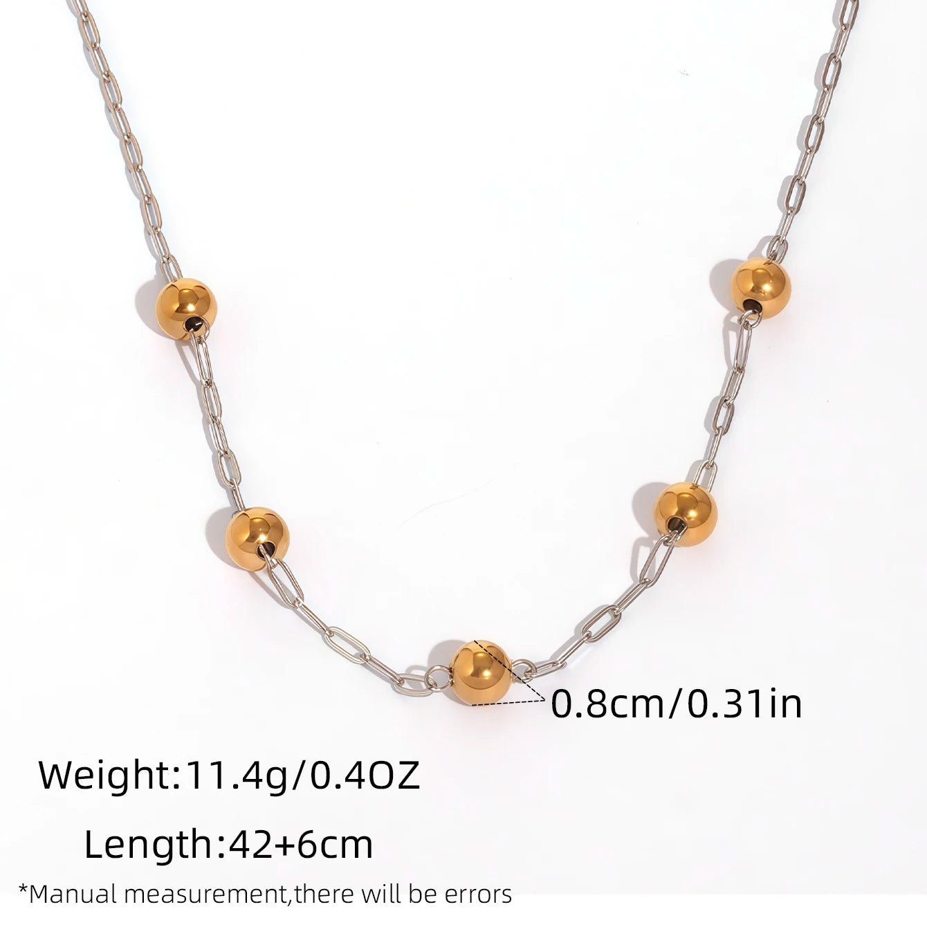 Gold Bead Clavicle Necklace