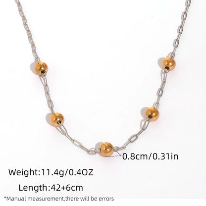 Gold Bead Clavicle Necklace