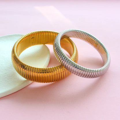 Chunky Gold Spiral Bangle