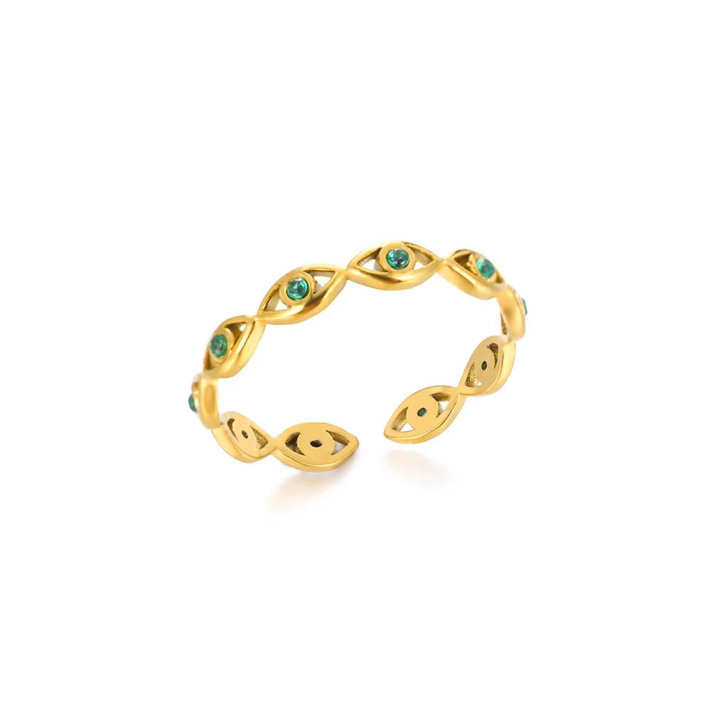 Gold Zircon Couple Ring