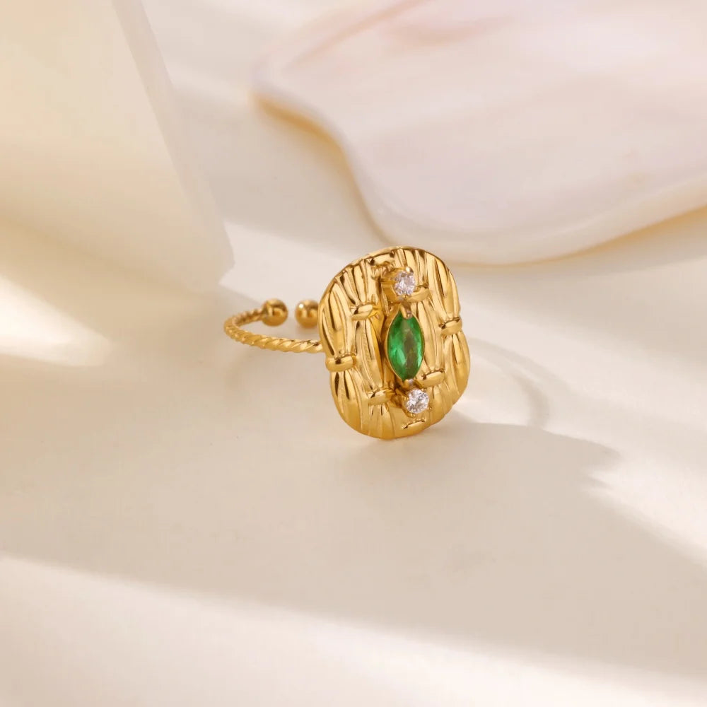 Gold Zircon Couple Ring